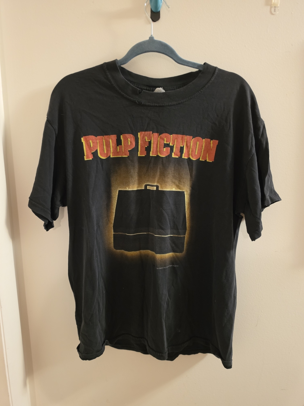 Gildan Black Pulp Fiction Graphic Tee with Red & Yellow Artwork
